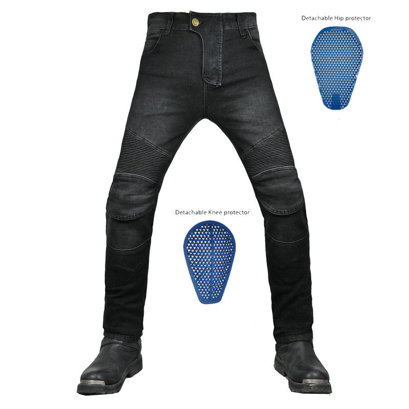 Volero motocicleta carreras casual jeans sueltos cross-country motocicleta pantalones vaqueros con cubierta de silicona