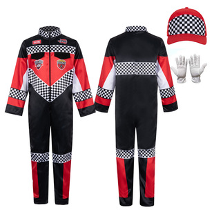 Halloween cos children's racer jumpsuit sports cosplay racing suit boy's carnival party performance suit