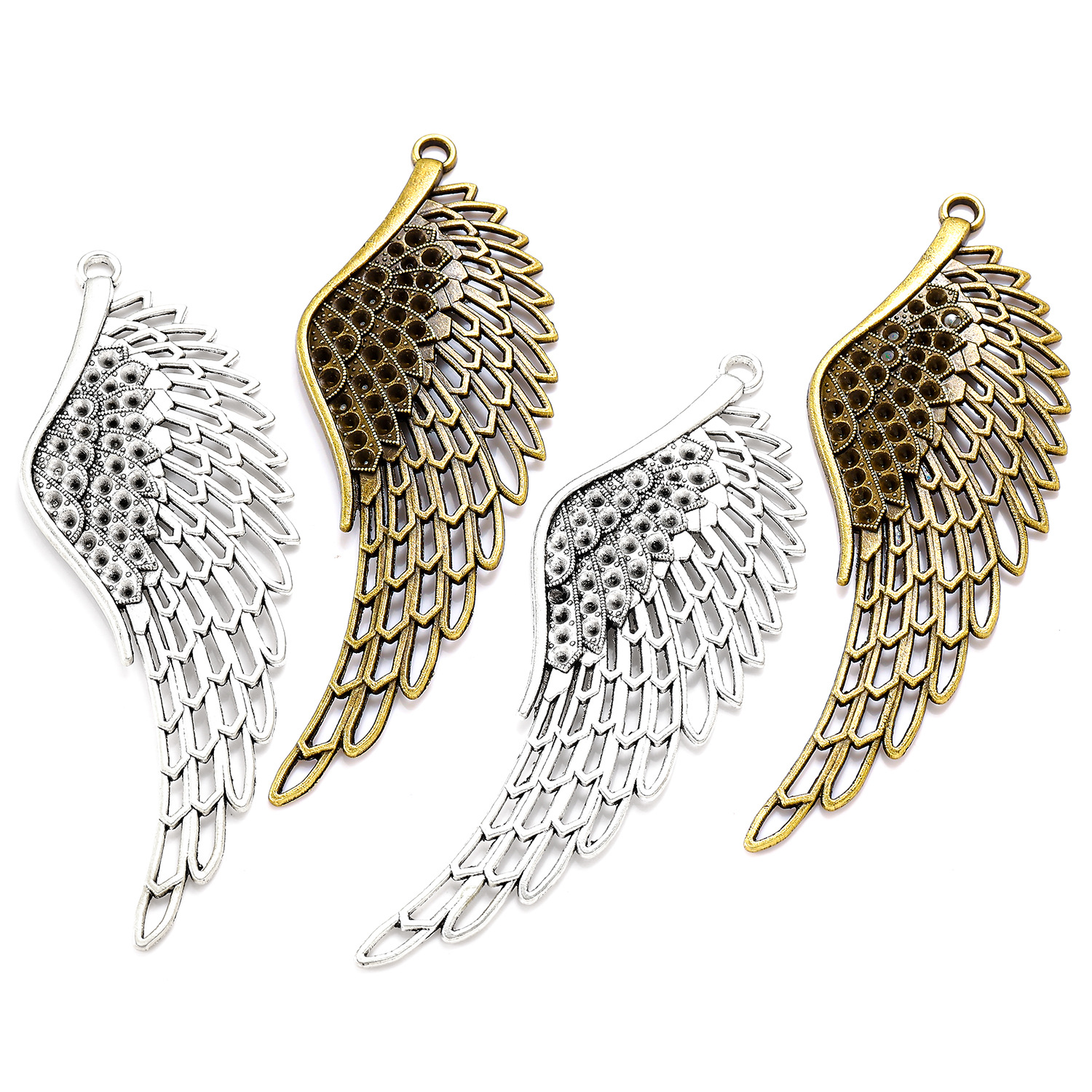 DIY jewelry accessories 109*38MM alloy large alloy feather wings pendant necklace pendant accessories pendant