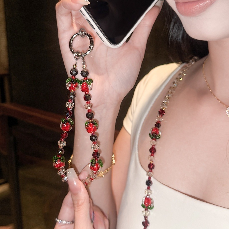 Shishi Ruyi 携帯電話ストラップ、軽くて豪華でハイエンドのクリスタル携帯電話ストラップ、ロングクロスボディ携帯電話ストラップ、多用途ペンダント|undefined