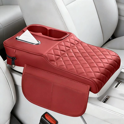 Armrest Box Pad, Armrest box pad - colorful-cup-diamond-style-volcano-red