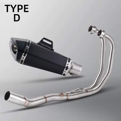 Section Small Tapered Hexagonal Tail – Motorcycle exhaust pipe - r3-front-section-tapered-hexagonal-black-imitation-carbon-head