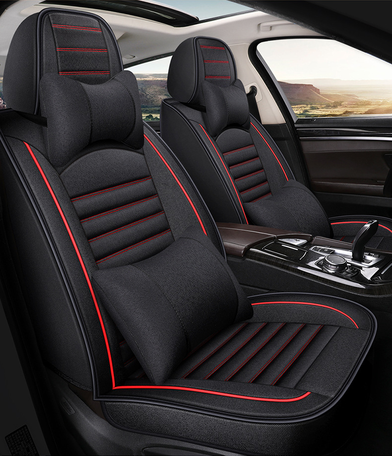 23 Years New All-Season Breathable Striped Linen Car Seat Cushion Wholesale Export from Physical Store