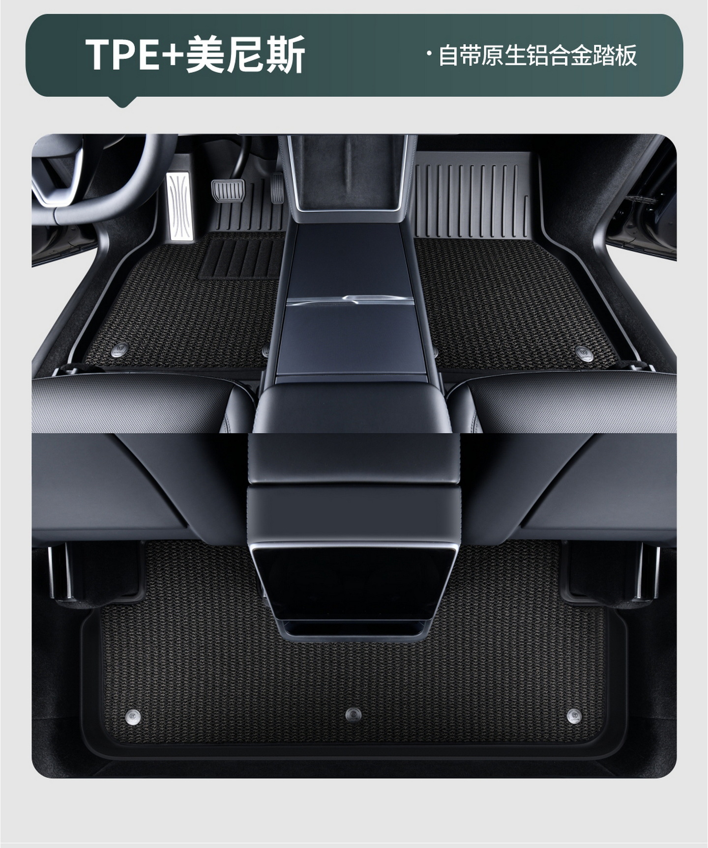 Suitable for Tesla Model Y and Model 3 new version TPE floor mats, custom-made full-cover trunk mat