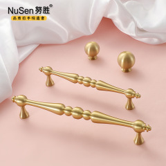 French light luxury brass gold handle all copper wardrobe drawer shoe cabinet single hole modern American pure copper cabinet handle