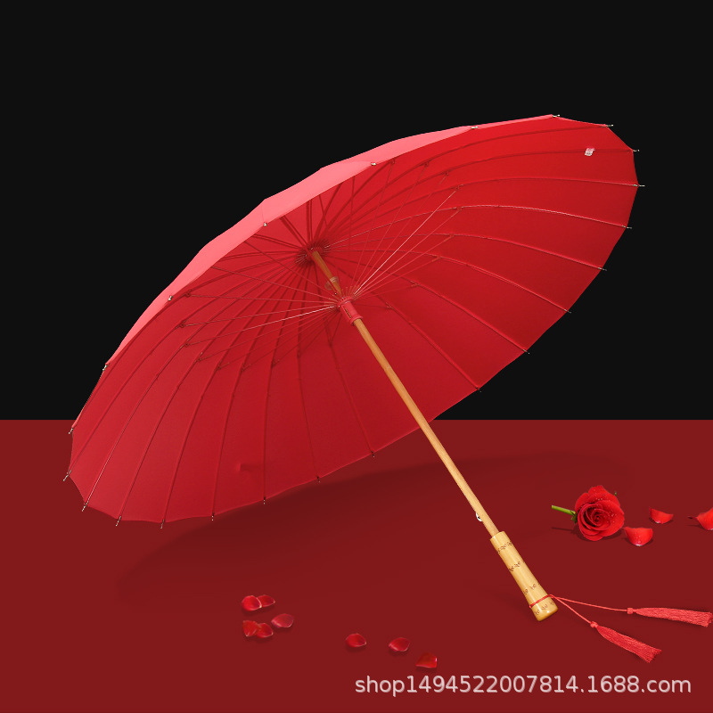 [레드 메이크업 버닝] 24 본 신부 우산-매뉴얼 (중국 스타일 레트로)