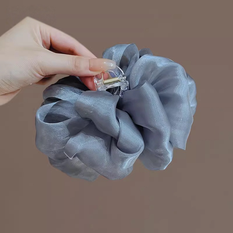 실크 구름 버블 집게핀 - 블루 13cm