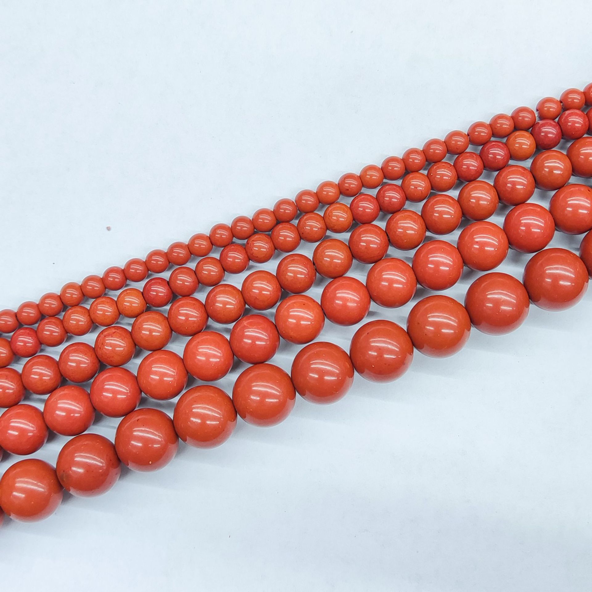 天然石紅碧玉圓珠 紅石散珠手鍊項鍊div飾品配件珠子手工廠家批發