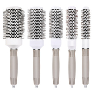 Hair tools curly hair temperature-resistant fluffy comb curly hair blow straight shape comb anti-static aluminum barrel comb