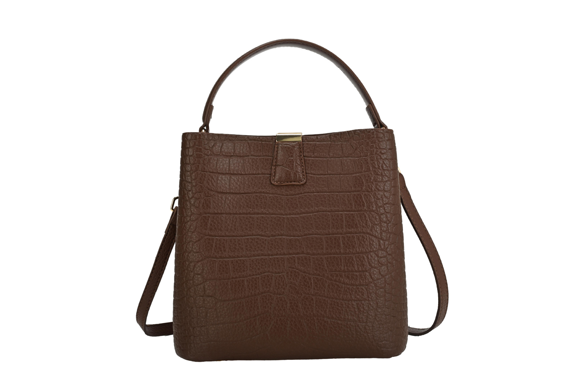 Comercio extranjero transfronterizo venta caliente cocodrilo bolso de cubo de mano mujer 2026 sensación de alto nivel europeo retro bolso de mochila image 8