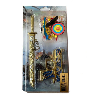 Anime Alloy King Bow and Arrow Three-Piece Set with Arrow Barrel Galo Taihua Sacrifice Bow Amos Bow Metal Weapon