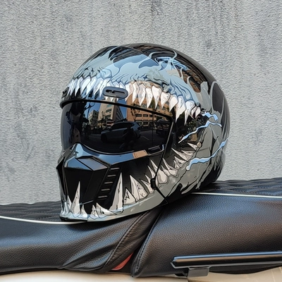 Half Helmet, Bluetooth All Year Round, Motosiklet dəbilqələri - m-gray-phantom-flame-black-tea