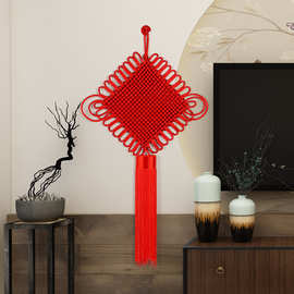 高级中国结客厅高端大气纯红色轻奢乔迁之喜装饰创意中号进门精致