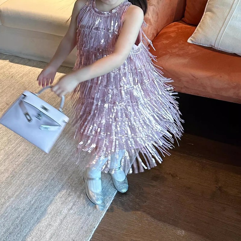 Girls Bohemian Latin Dance Tassel Vest Dress Birthday Dress Princess Dress Children's Travel Outfit Girls Bohemian Latin Dance Tassel Vest Dress Birthday Dress Princess Dress Children's Travel Outfit