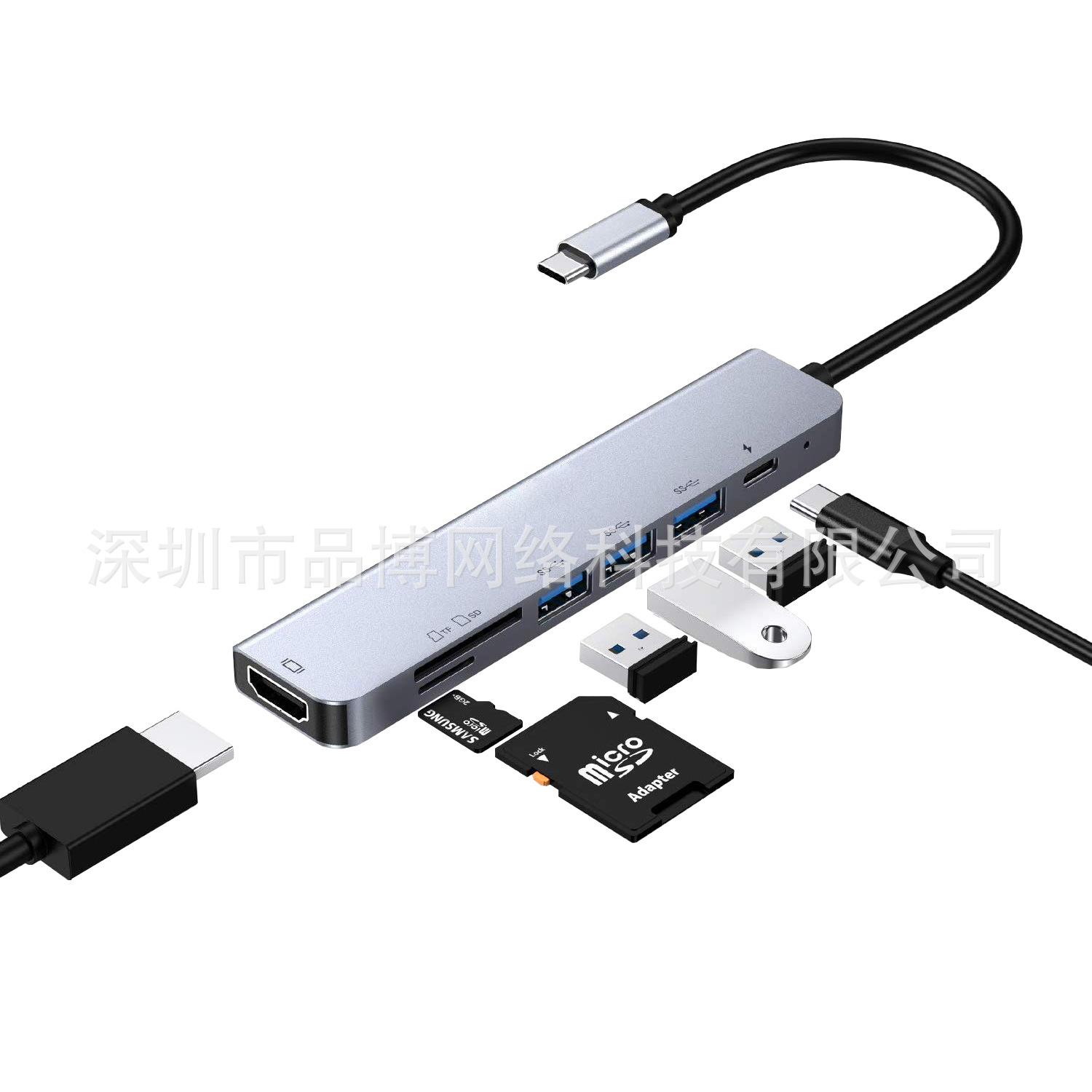 Estación de acoplamiento transfronteriza tipo c hubUSB3.0 hub HDMI proyector de pantalla 4k de alta definición PD100W