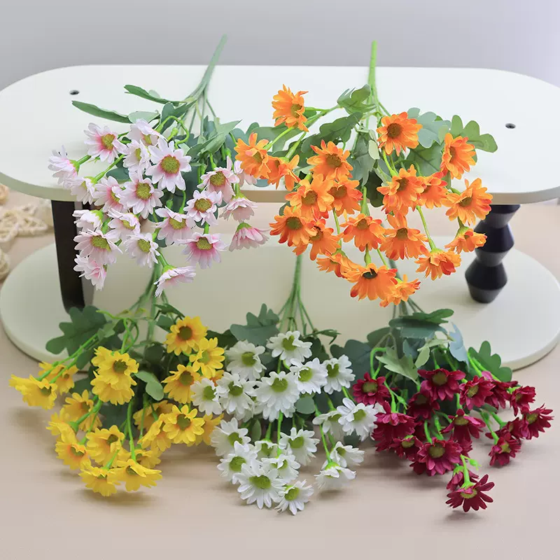 批发小野菊清新ins洋甘菊仿真花 摄影道具家居装饰路引花手捧假花
