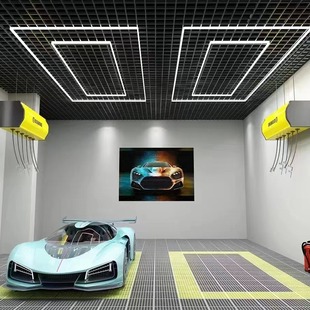 Cross-border honeycomb car wash lamp 110V car beauty lamp 220V waterproof dust-free film machine repair garage station lamp