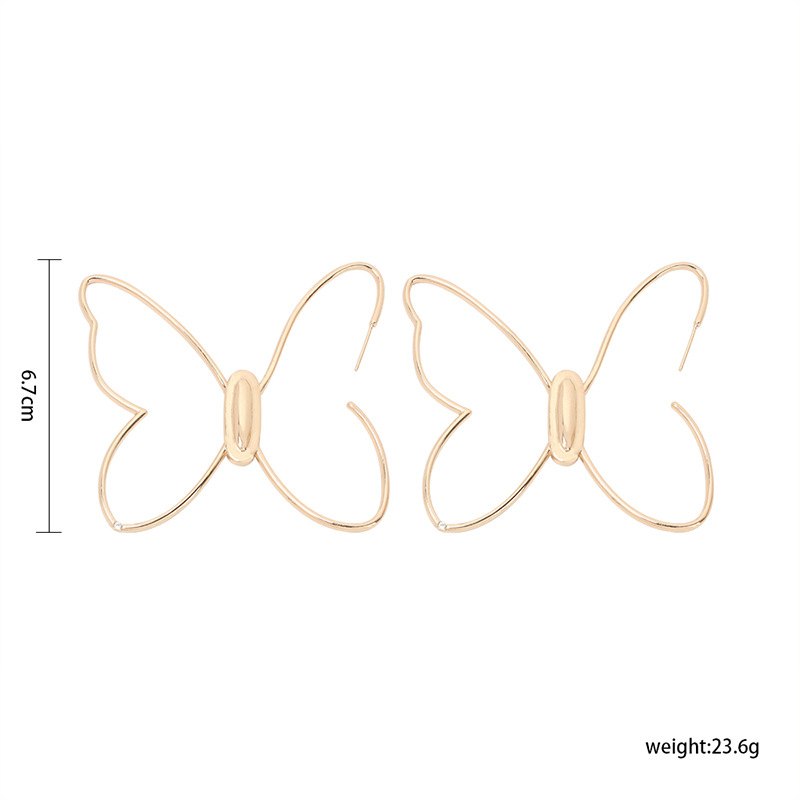 24g Weight Copper Geometric Abstract Single Butterfly Earrings