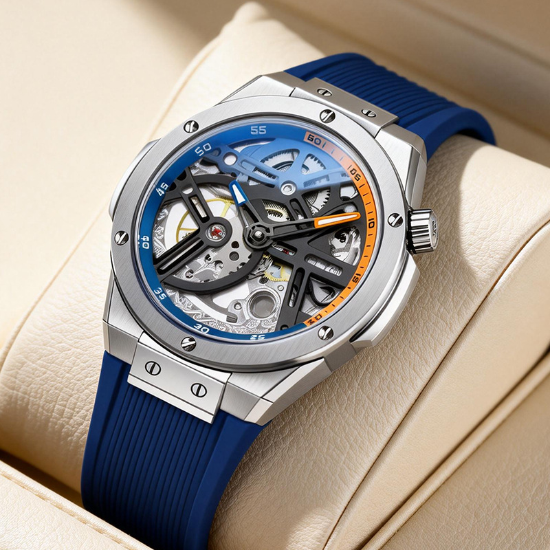 2026 New Model Luminous Men's Skeleton Watch, Popular Online Style, Casual Waterproof Silicone Strap, Fully Automatic_voghion.com