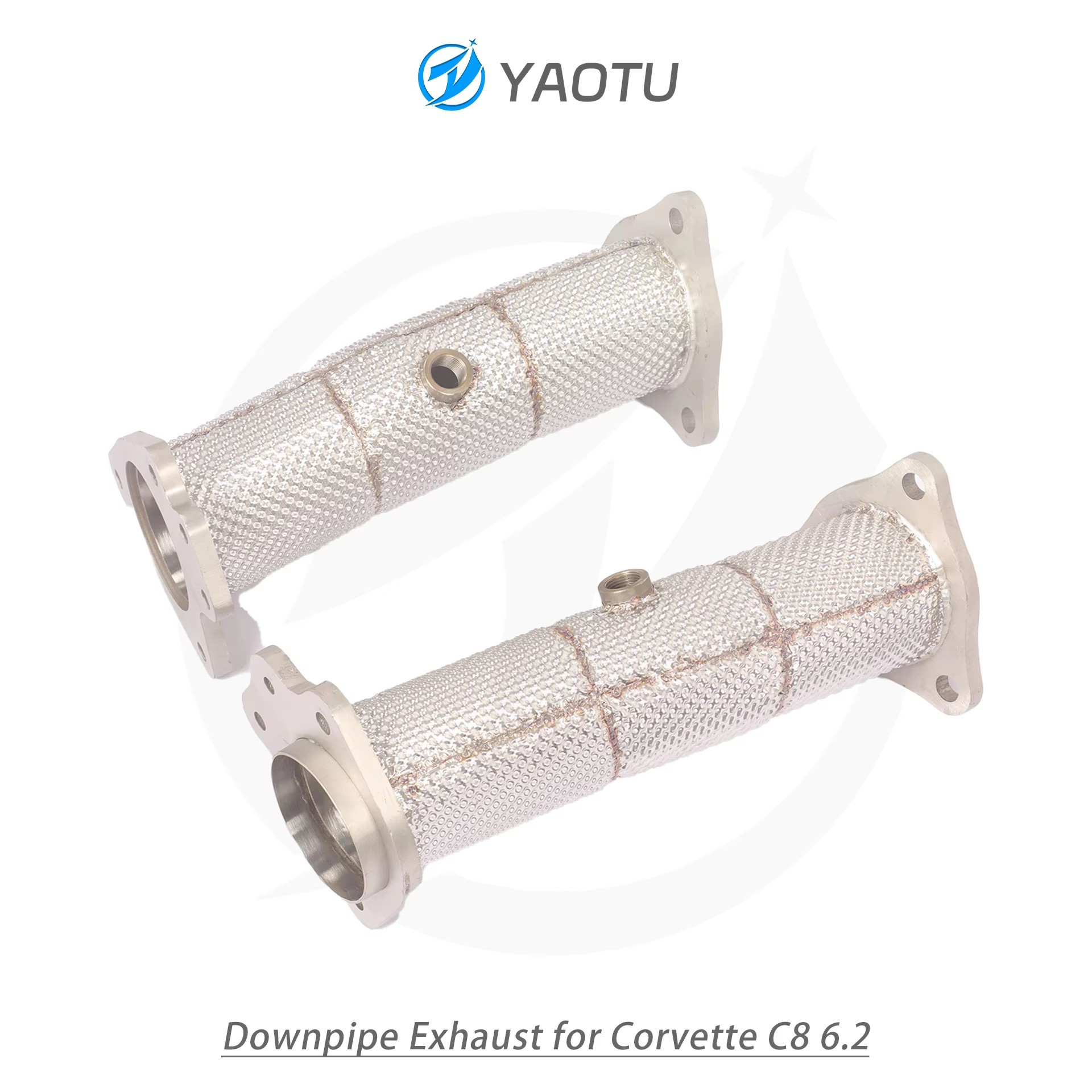 Suitable for Corvette C8 6.2 stainless steel head straight exhaust pipe, with insulated straight pipe