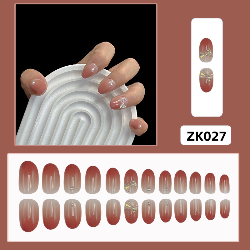 Armor con diamantes, celebridades de Internet, uñas postizas blancas populares, parches de uñas al por mayor, ballet largo desmontable terminado