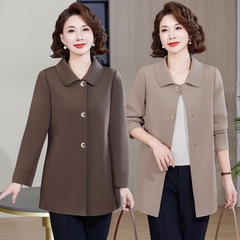 中年のお母さんの春秋服2025新型ファッションの洋風コート50代の中高年の女性の薄い上着