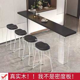 黑色实木亚克力吧台桌椅休闲高脚客厅沙发透明悬浮家用阳台长条桌