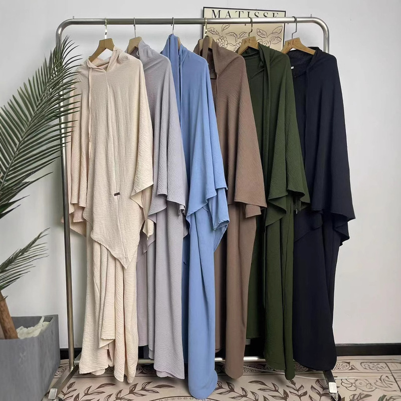 Cross-Border Foreign Trade Women's Clothing Simple Headscarf Set Long Skirt Women's Dress Abaya