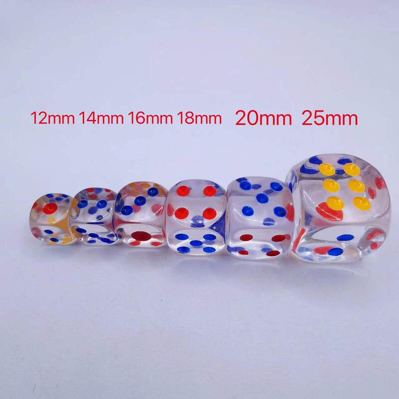 Spot various sizes transparent crystal dice acrylic transparent sieve rounded transparent colored dot dice Spot various sizes transparent crystal dice acrylic transparent sieve rounded transparent colored dot dice