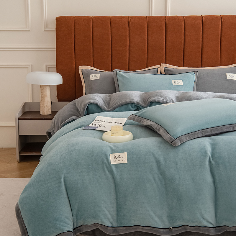 Crystal Velvet Baby Velvet Baby Velvet Juego de cuatro piezas Leche Velvet Clase A Textiles para el hogar Nantong Sábanas Funda edredón Juego de tres piezas para estudiantes