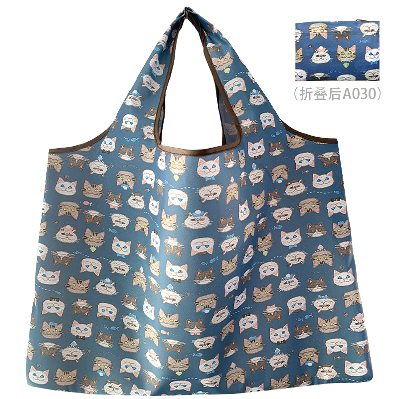 Bolsa de compras plegable de la protección del medio ambiente del paño de Oxford bolsa de almacenamiento portátil bolsa de supermercado grande bolsa de dibujos animados japonés