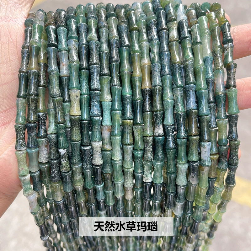 Бамбуковые бусины Tube Jade, 12 мм, натуральный камень для браслета своими руками — 32 шт в нити