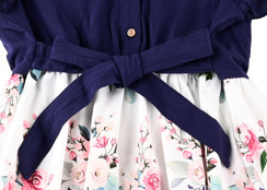 Cross-border new arrival family outfit parent-child striped printed long dress homewear mom + daughter 2 colors
