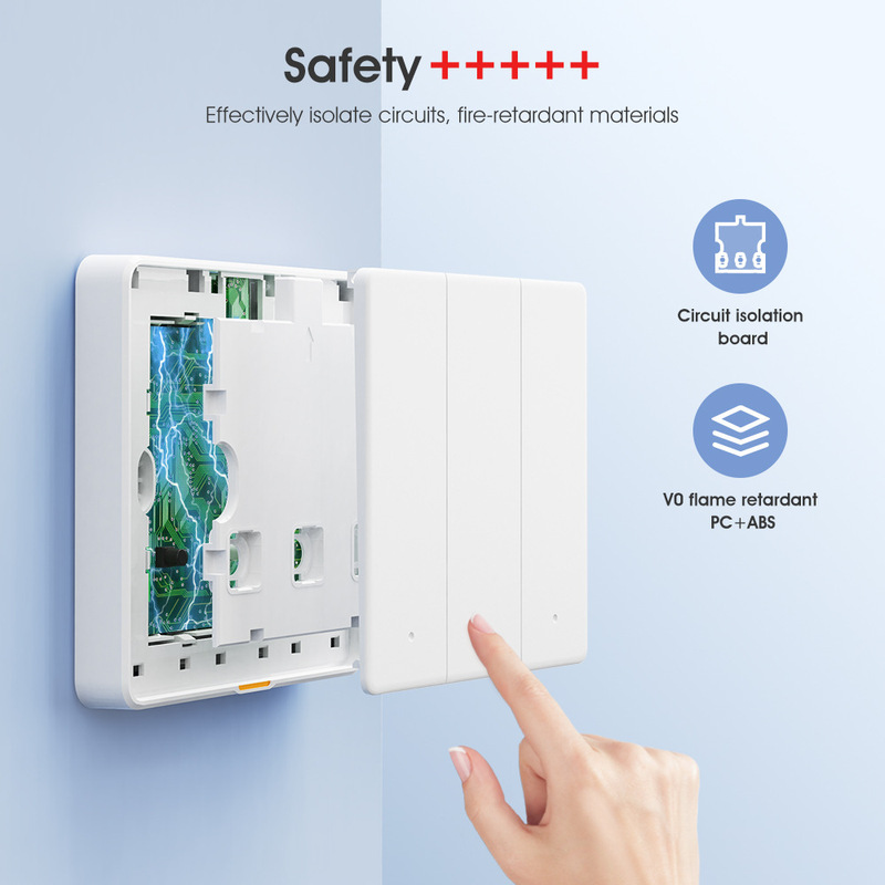 Zigbee ウォールボタンスマートスイッチライトシングル電源ライン磁気保持 Tuya APP タイミング音声ホーム|undefined