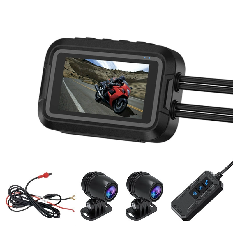 New product motorcycle driving recorder 3 -inch screen front and back high -definition dual 1080P waterproof WIFI one -click lock GPS