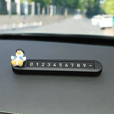 Ornament Car Moving Number Plate – Nömrəli dayanma kartı - blue-clothes-duck-double-number-parking-sign