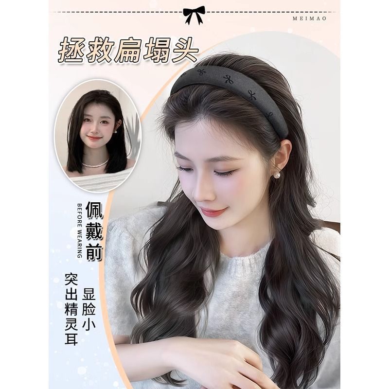 许昌发箍假发秋冬女一体自然卷发全头套高颅顶自然无痕仿真发假发|undefined