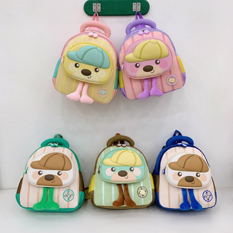 Jardín de infantes, mochila de dibujos animados, lindos osos, mochila para niños y niñas, mochila de viaje para niños ligeros