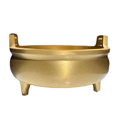 Pure copper incense burner, all copper three-legged large size, incense burner for Buddhist ornaments, fairy family worshiping gods, home offering incense burner, incense burner