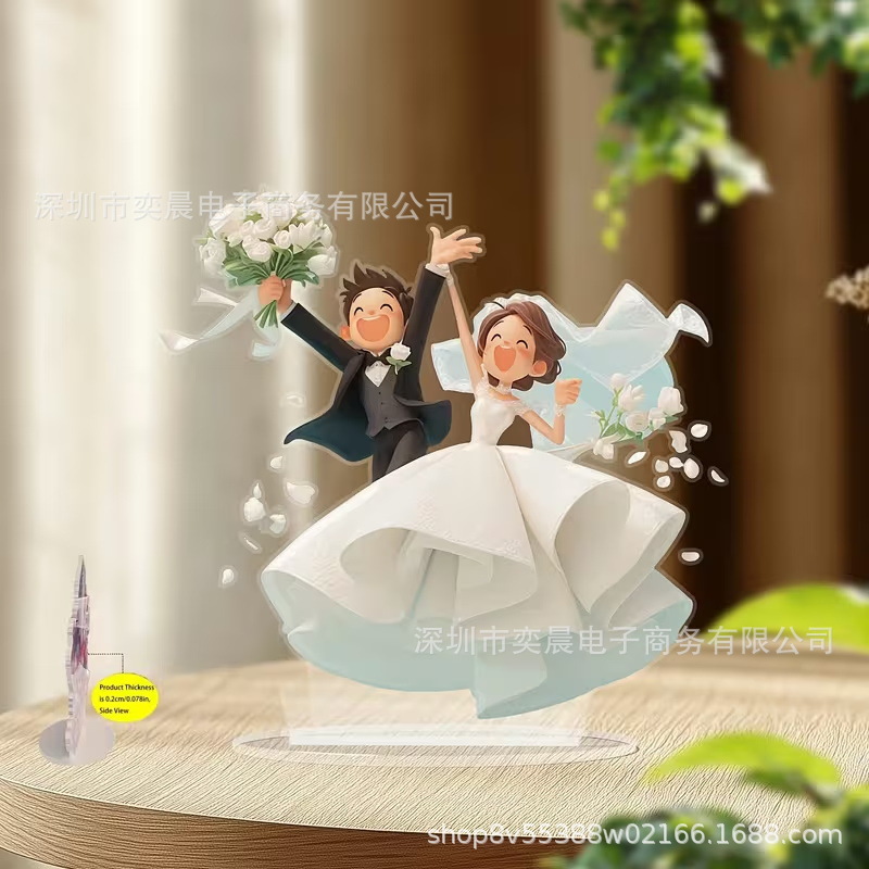 Colgante transfronterizo nuevo producto creativo romántico boda acrílico decoración plana para el hogar decoración de la sala de estar del dormitorio Día de San Valentín