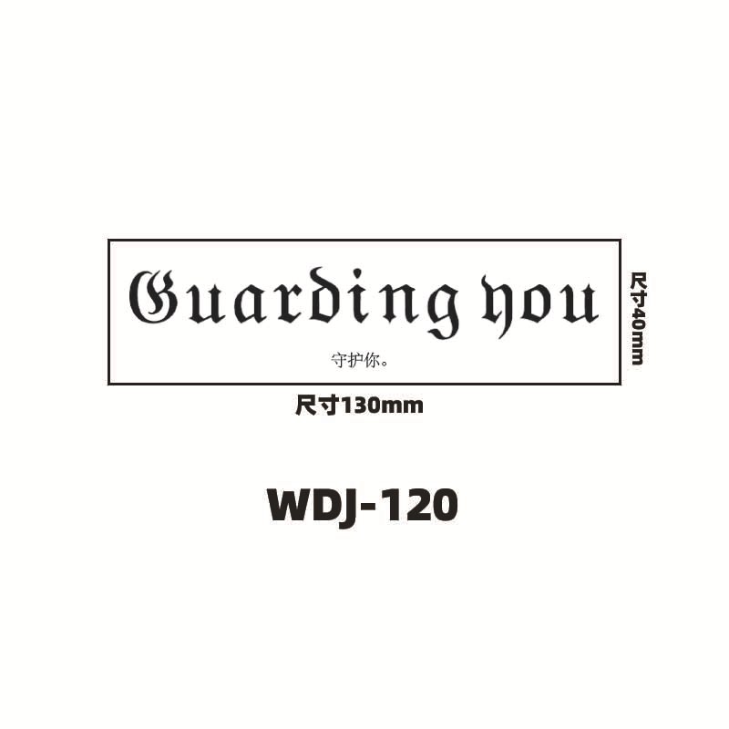 Jugo de hierbas pegatinas de tatuaje letras inglesas pegatinas de tatuaje de clavícula de la mano de espalda alta sensación impermeable a prueba de sudor semipermanente