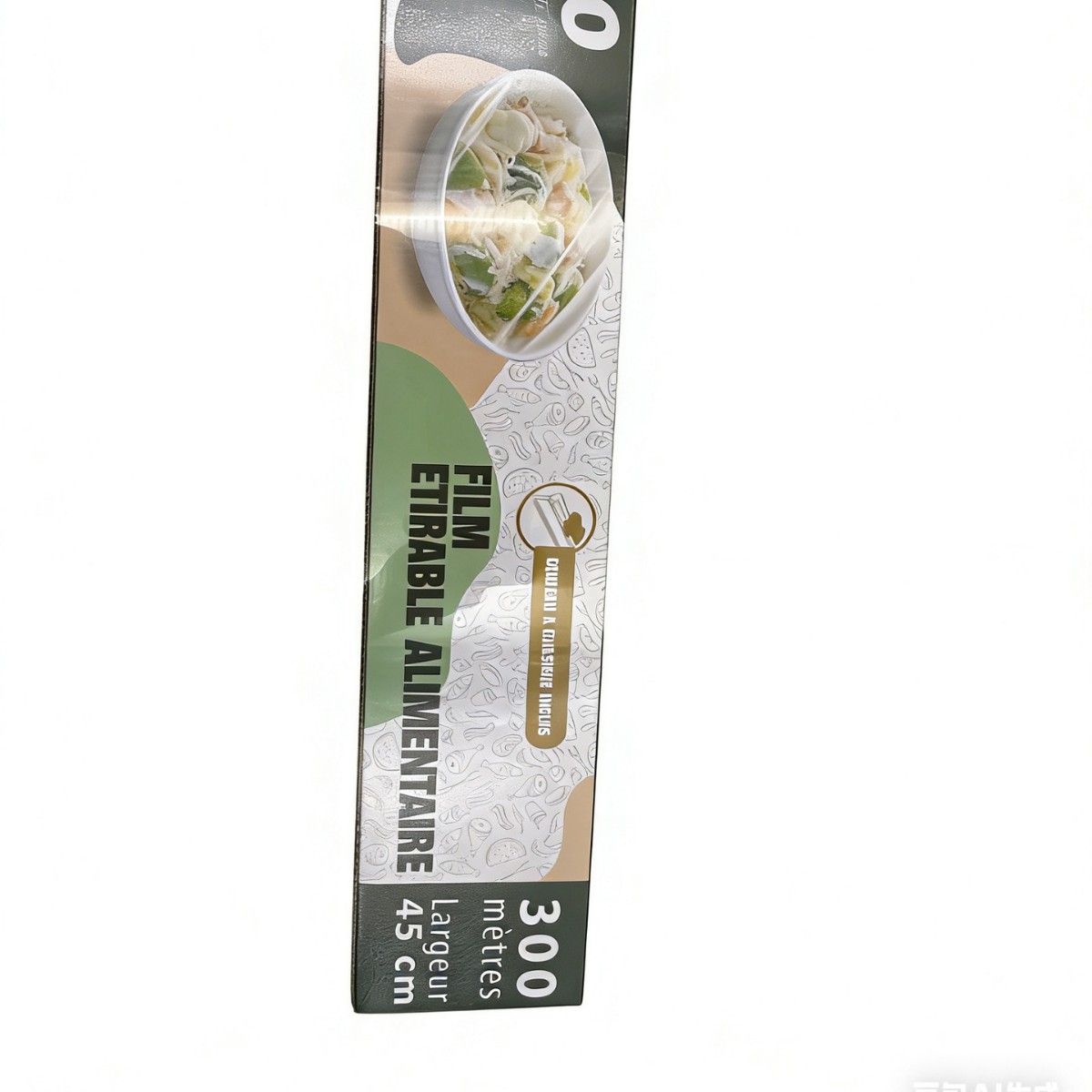 Rollo grande de film transparente de PVC, rollo grande comercial de film transparente para alimentos frescos de cocina, film transparente para alimentos de uso doméstico.