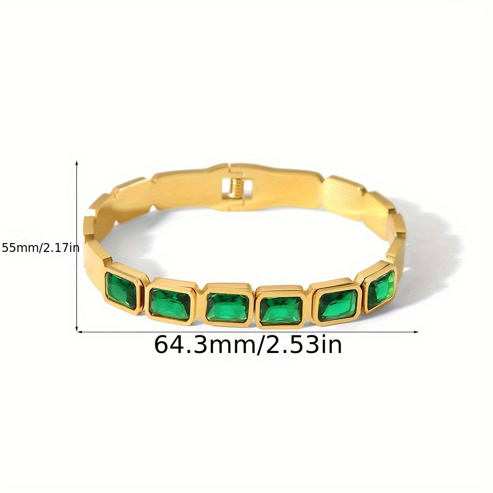 Bracciale rigido con diamanti placcato oro stile retrò_voghion.com