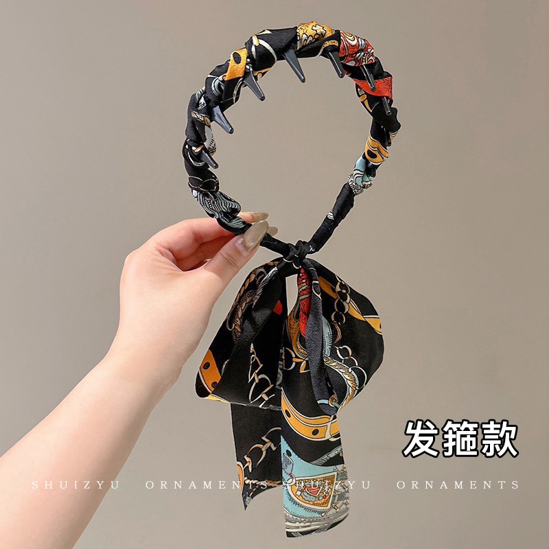 飘带高颅顶发箍女日常外戴头箍2025新款高级感编发一体发卡夏头饰|undefined