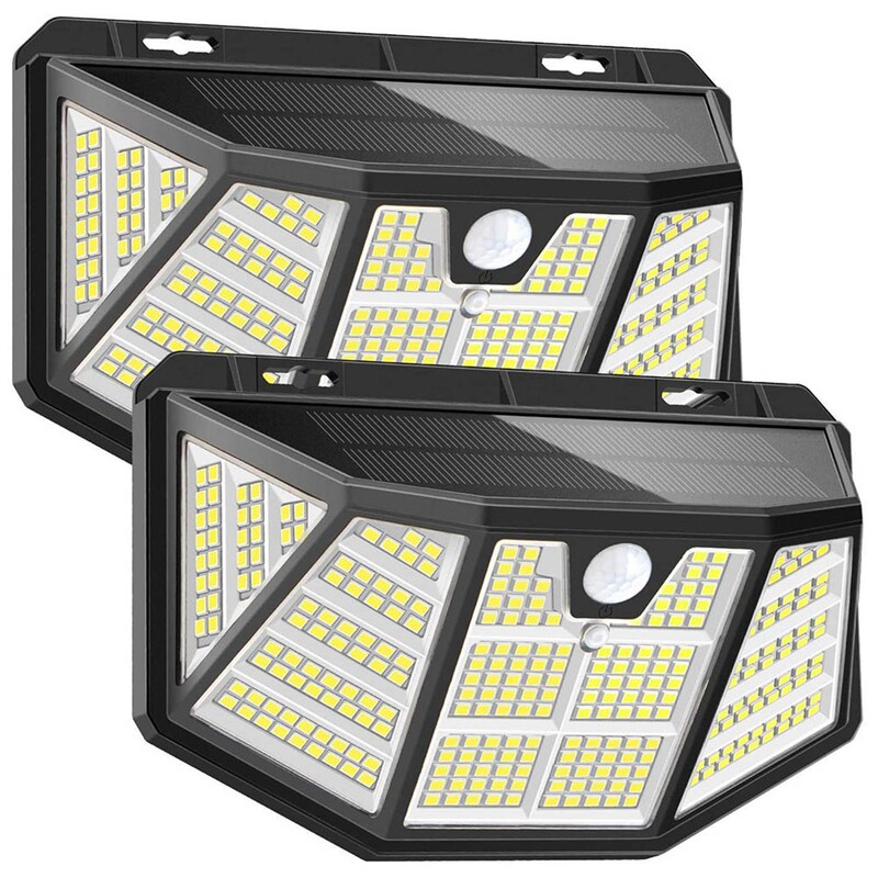 2 Black Abs 310 Led Solar Garden Lights Solar Lights Solar Wall Lights Carton