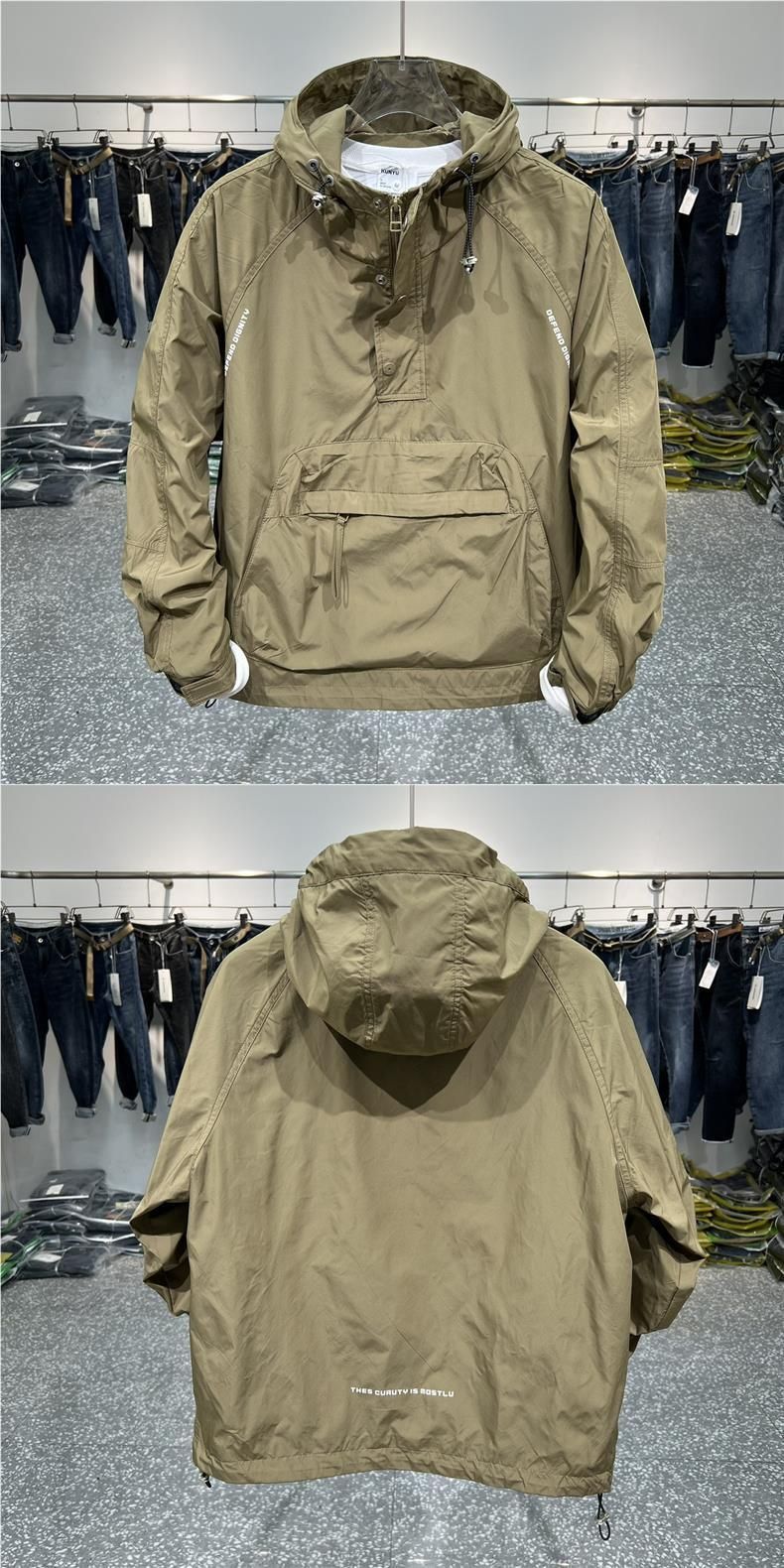 1. Frühjahrskollektion: Neue Herren-Arbeitsjacke, große Kapuzenjacke mit Reißverschlusstasche, Pullover, Windbreaker, lässiger, lockerer Mantel, trendig_voghion.com