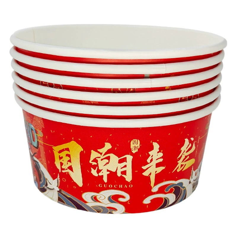 Бумажный Чаша Упаковка Чаша Коробка Обеда Одноразовые Коммерческие Круглые Национальные Упаковочная Коробка Прилива Вынос Упаковка Коробка Обеда Салата