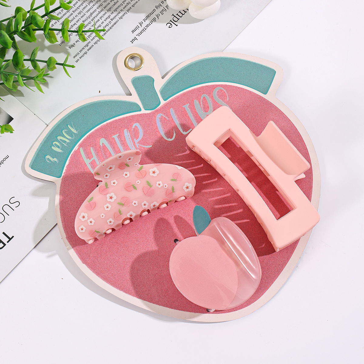 1 Set Quantity Cute Women's Printing Fruit Acrylic Hair Claws