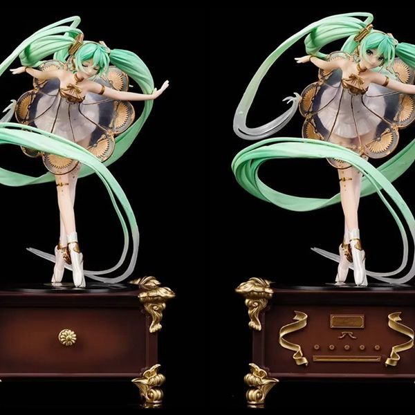 初音未來5周年交響樂留聲機上翩翩起舞美少女站姿手辦模型擺件