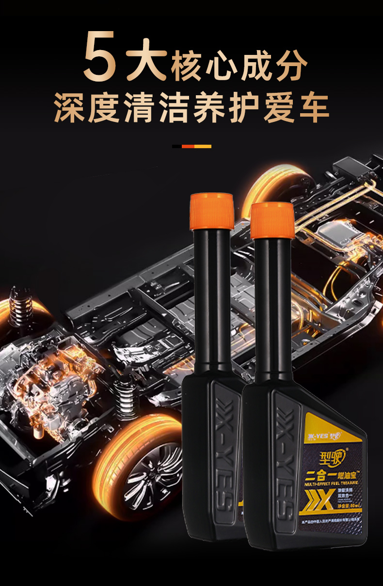 2-in-1 Fuel Additive for Vehicles: Engine Carbon Deposit Remover, Catalytic Converter Cleaner, PEA Liquid Gasoline Additive